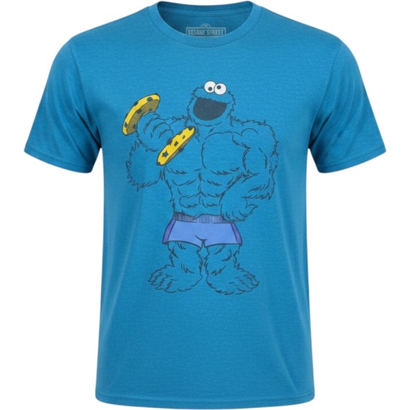 Sesame Street Other - Popculture Streetwear Sesame Street Cookie Monster Workout Graphic Tee Mens LG